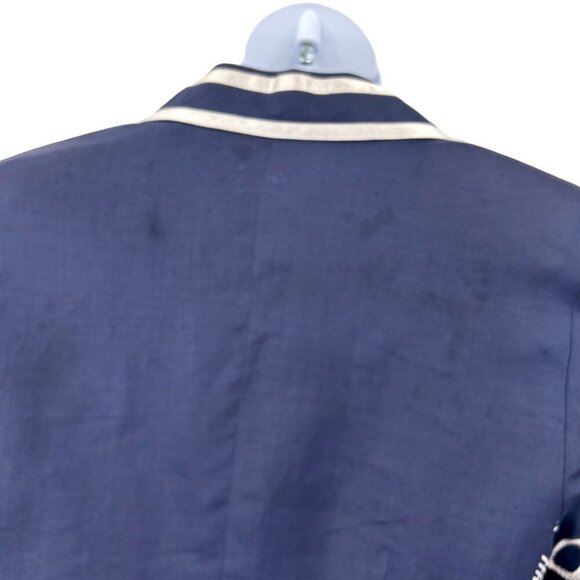 VINTAGE BELLDINI NAVY BLUE WHITE OVERSIZED NAUTICAL BLAZER JACKET - 14 - Picture 9 of 11